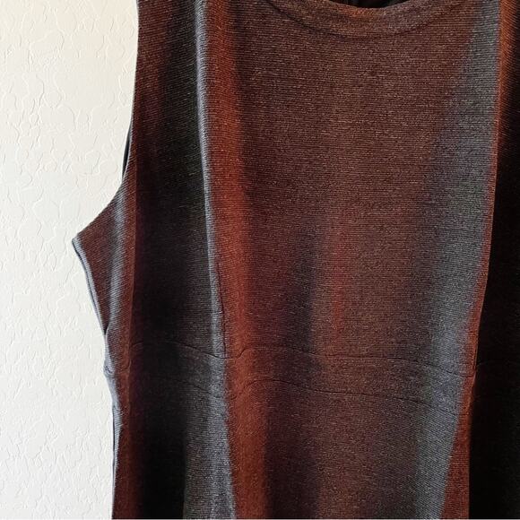 NEW LOFT Plus gray knit knee length dress shoulder buttons plus size 26 party - Picture 6 of 12